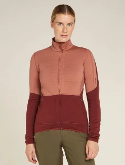 400 Realfleece Descender LS Zip Woman - Cedar Wood / Port
