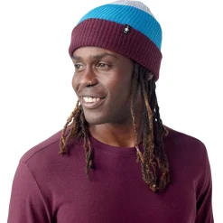 Cantar Colourblock Beanie Eggplant Plaid