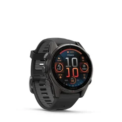 Fenix 8 43mm AMOLED Sapphire Schwarz/Carbongrau - Armband Schwarz