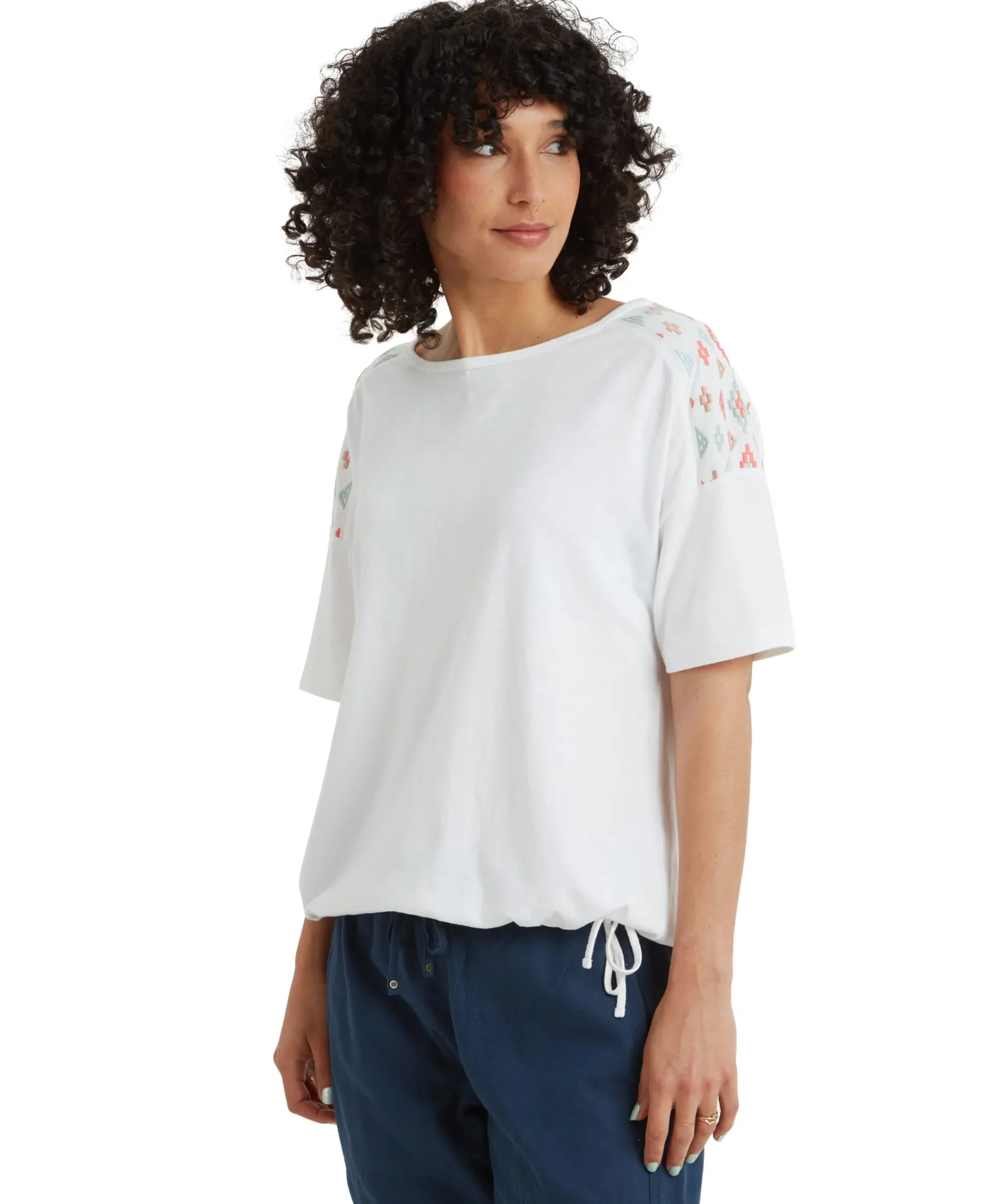 Kalindi Top Women Katha White