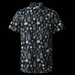Mens SS Baytrail Pattern Shirt Sonic Blue