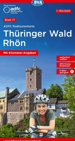Thüringer Wald / Rhön Fahrradkarte, Auflage 2020