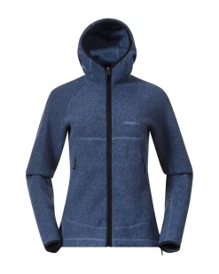 Vaagaa Merino Terry Midlayer Hoodie W Granite Blue
