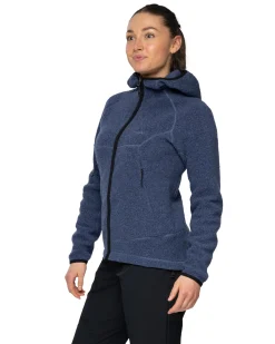 Vaagaa Merino Terry Midlayer Hoodie W Granite Blue