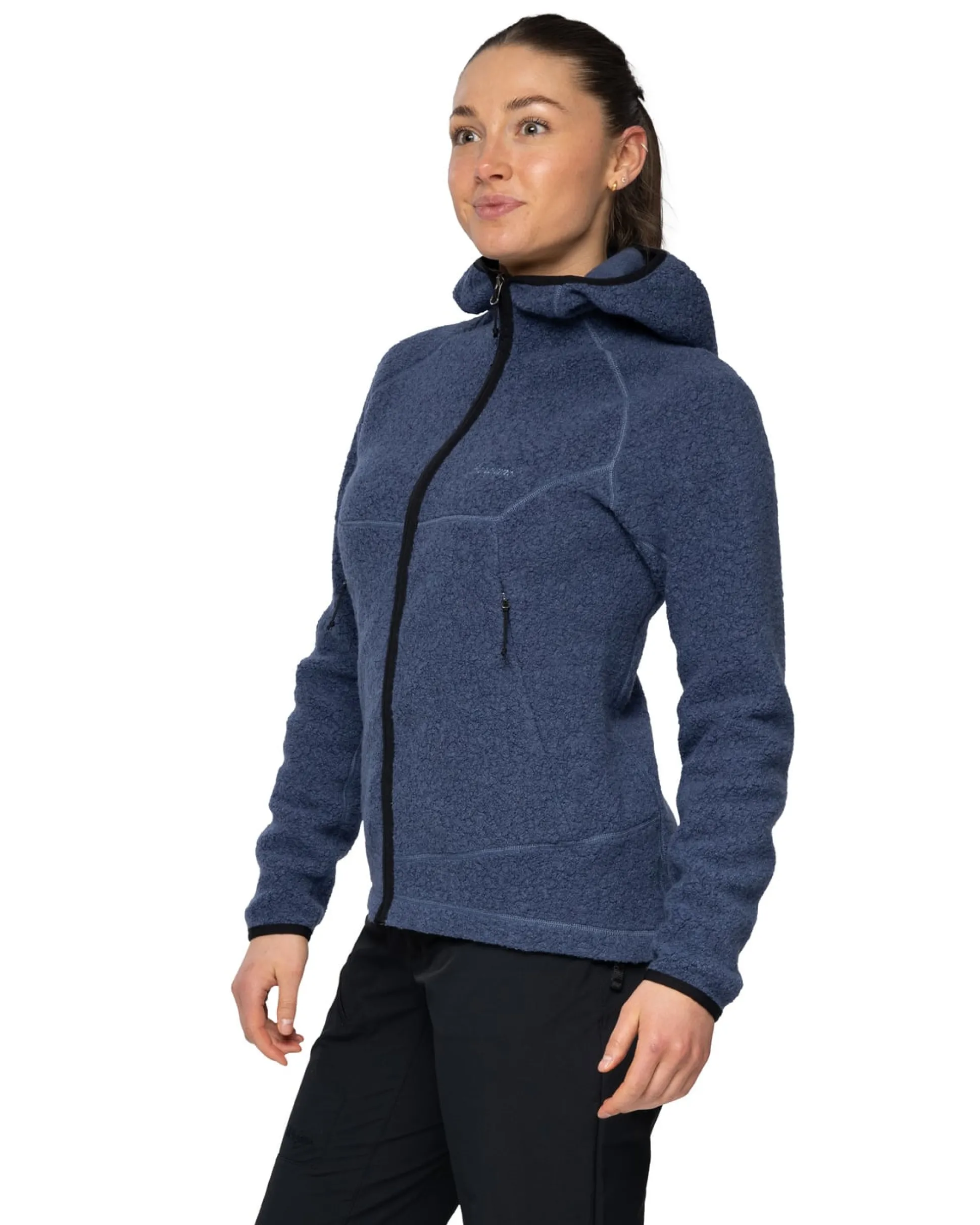 Vaagaa Merino Terry Midlayer Hoodie W Granite Blue