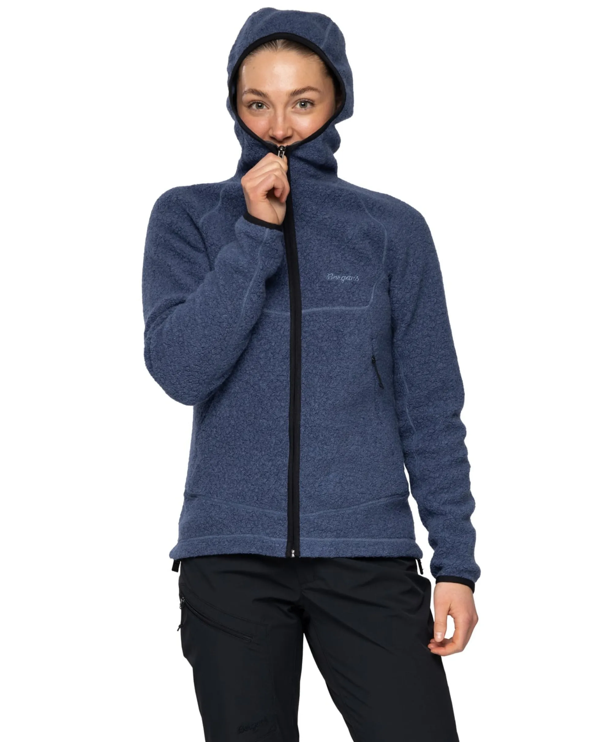 Vaagaa Merino Terry Midlayer Hoodie W Granite Blue