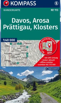 Wanderkarte 113 - Davos, Arosa, Prättigau, Klosters