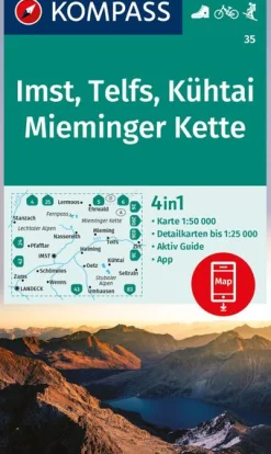 Wanderkarte 35 - Imst, Telfs, Kühtai, Mieminger Kette