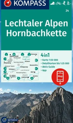 Wanderkarte 24 - Lechtaler Alpen, Hornbachkette