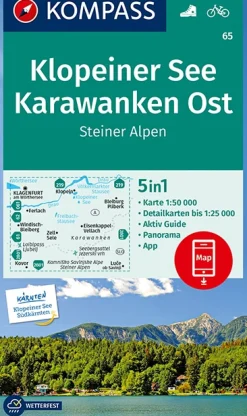 Wanderkarte Klopeiner See, Karawanken Ost, Steiner Alpen