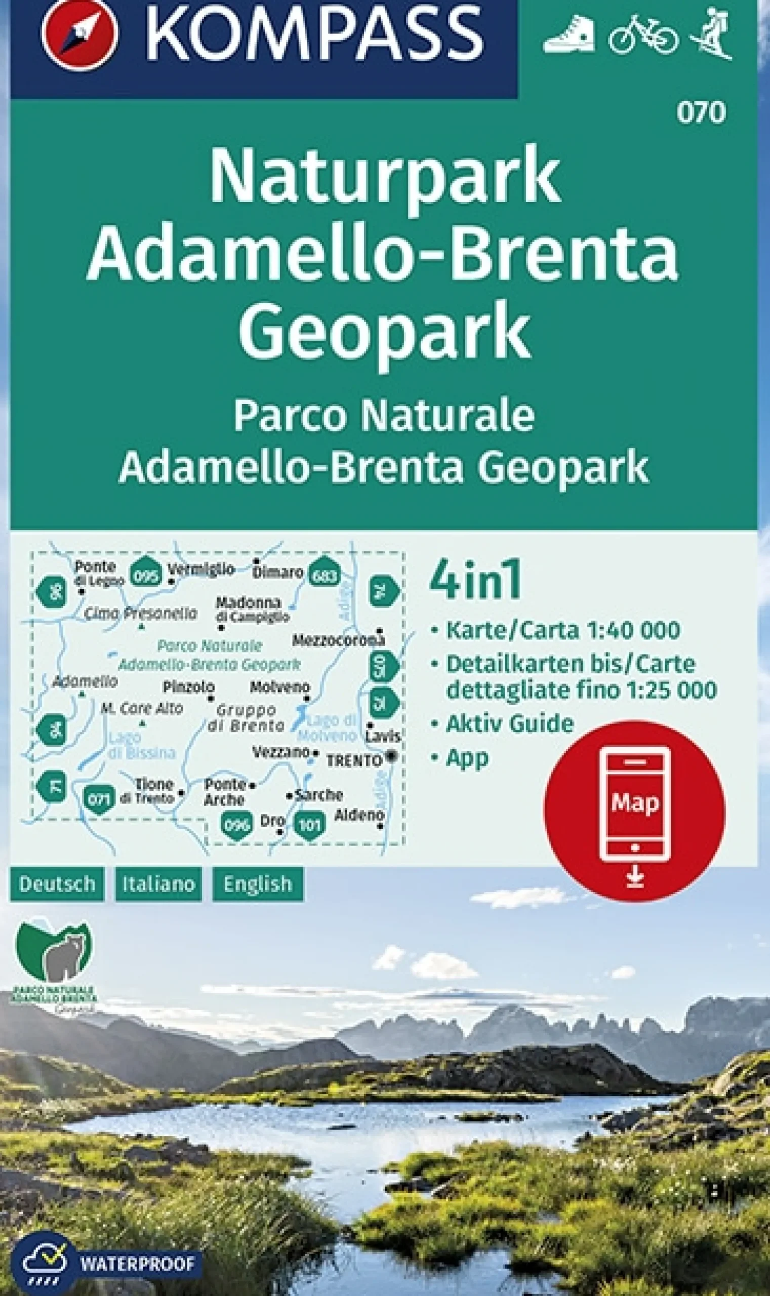 Wanderkarte Naturpark Adamello-Brenta