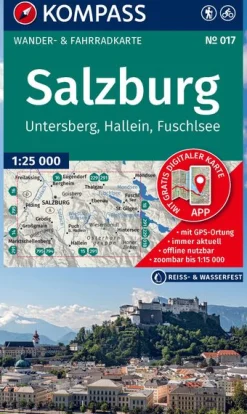 Wanderkarte Salzburg, Untersberg, Hallein, Fuschlsee