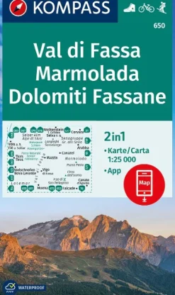 WK 650 Val di Fassa, Marmolada, Dolomiti Fassane 1:25.000