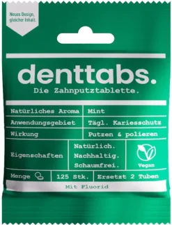 Zahnputztabletten mit Fluorid - 125 Stück